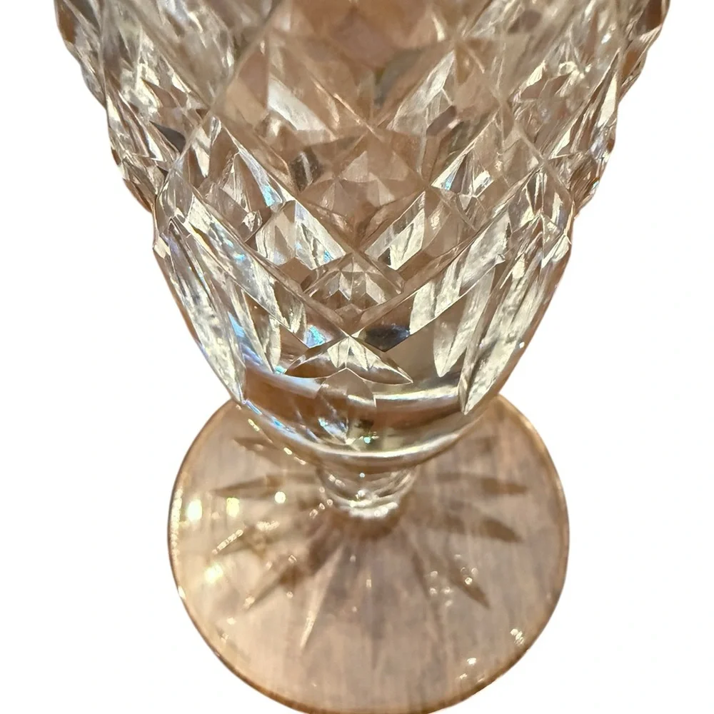 Pair of Waterford Crystal Bud Vases – 7” Flared Trumpet Cut Glass